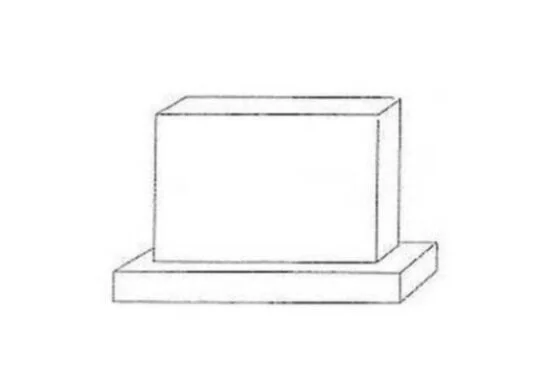Double headstone size illustration, 3 feet wide