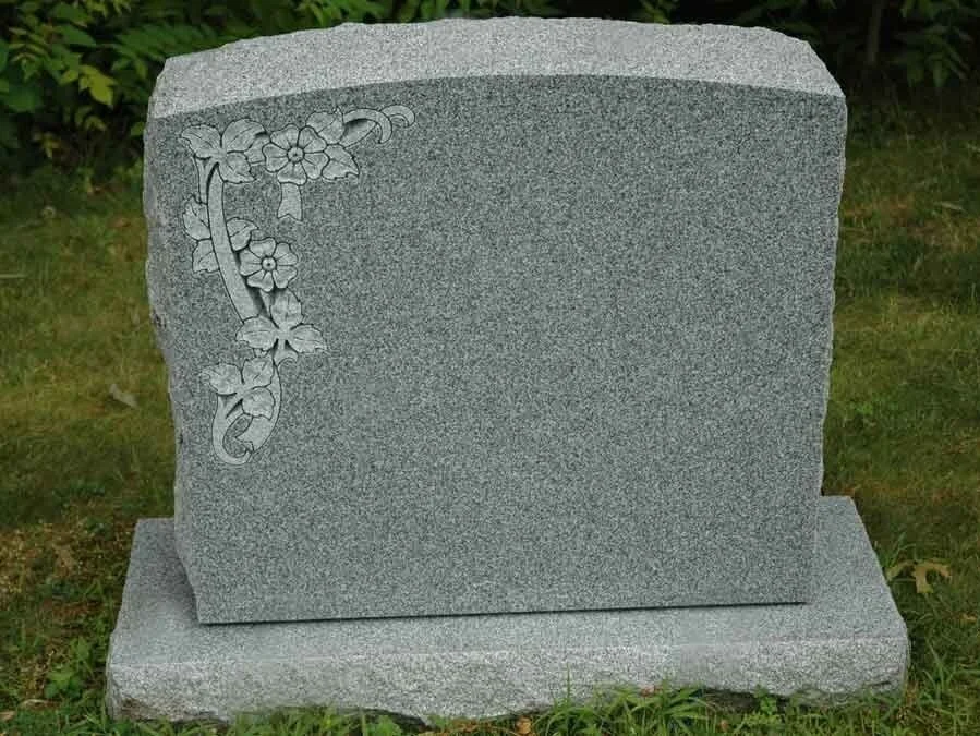 Example of a finished granite headstone